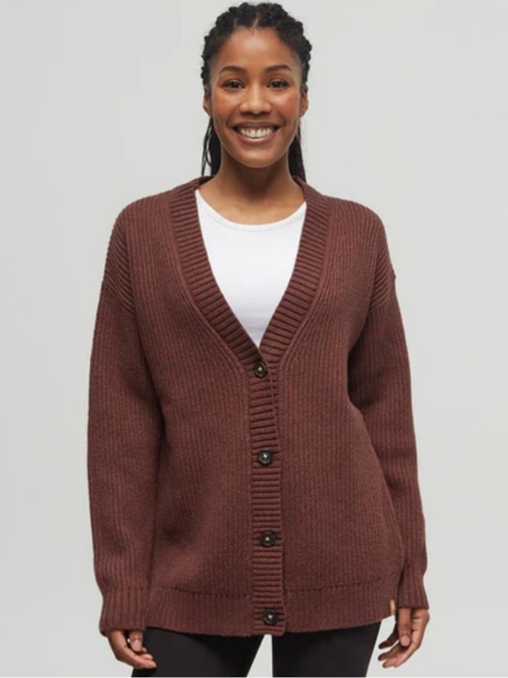TenTree Highline Oversized Button Cardigan Sweater Women’s Medium Brown